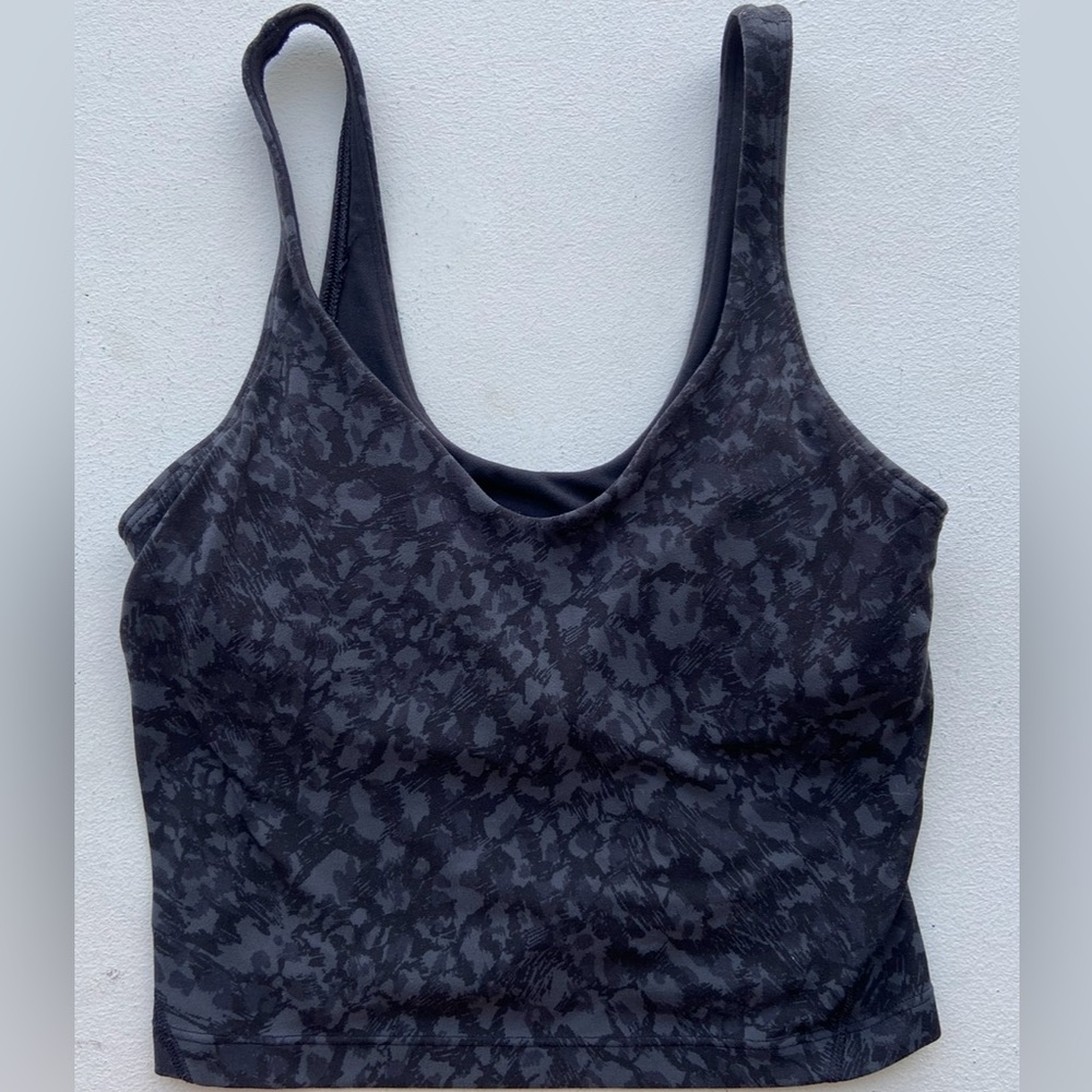 rare black and grey leopard printed lululemon align tank top!